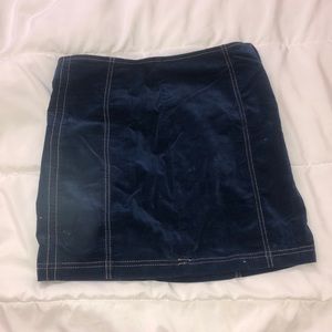 velvet jean skirt